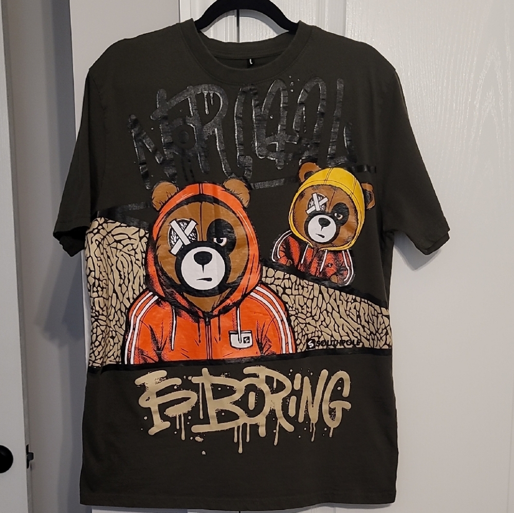 South Pole Black Tee with Iconic Bear Graphic + "NoRMaL IS BORING"